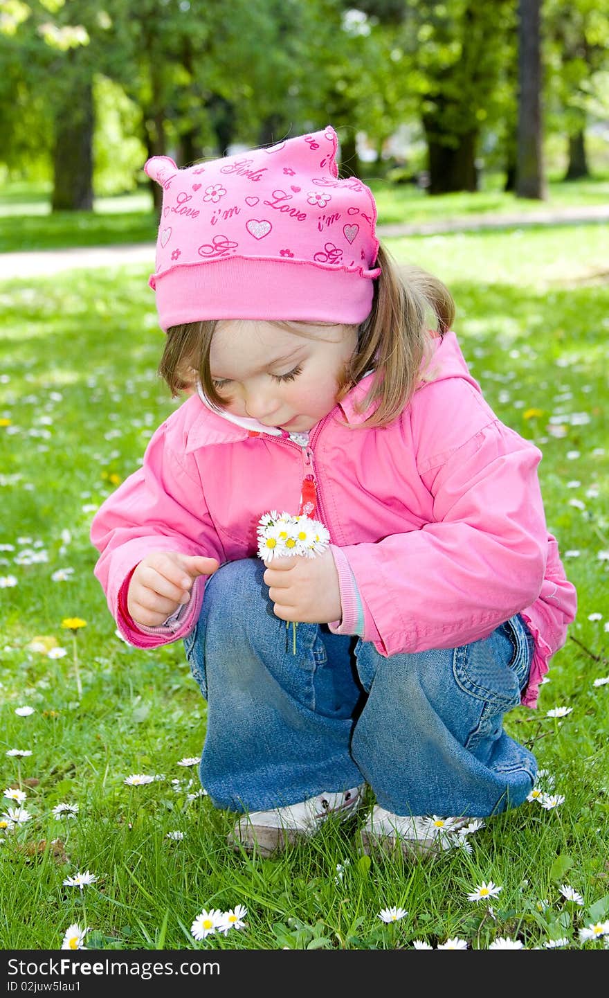 Little girl in park