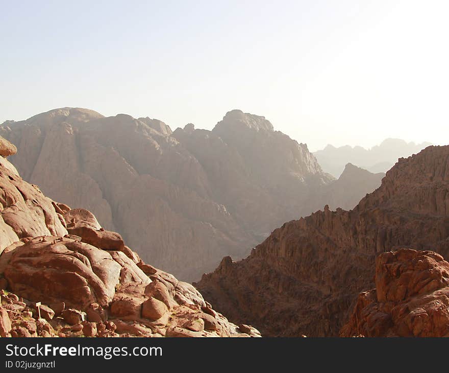 Sunrise over Sinai mounts, Egypt