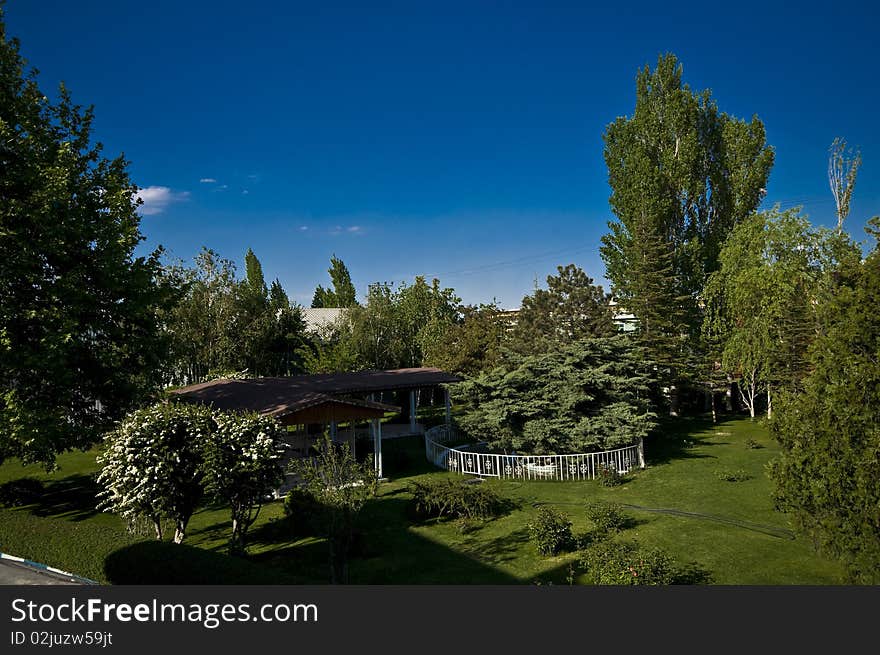 High angle shot of the garden photos