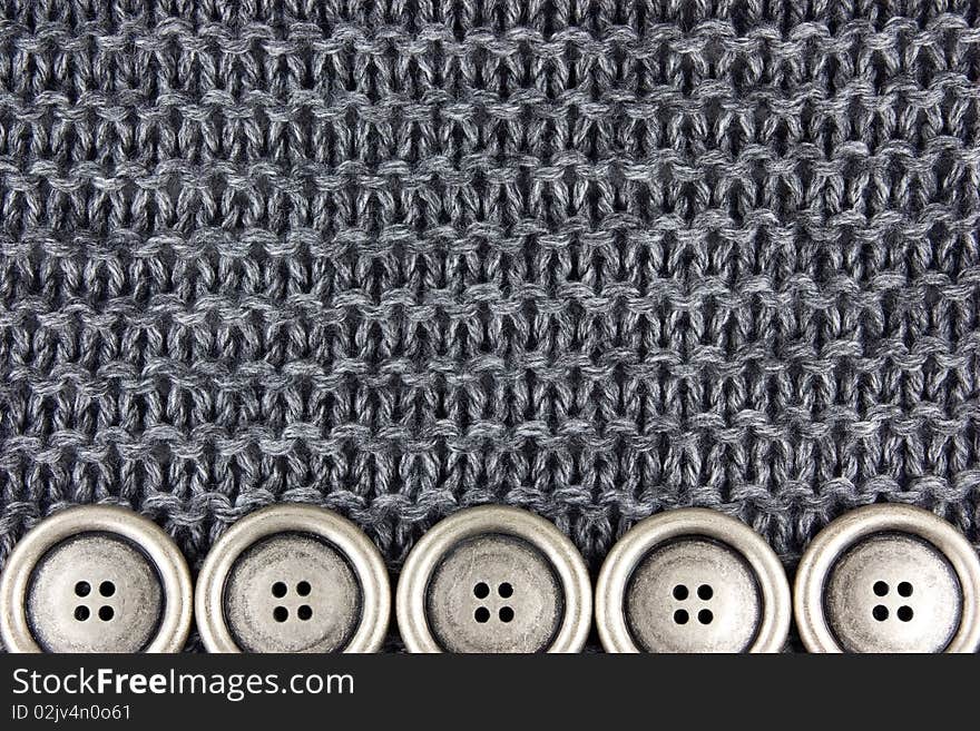 Knitted fabric and buttons