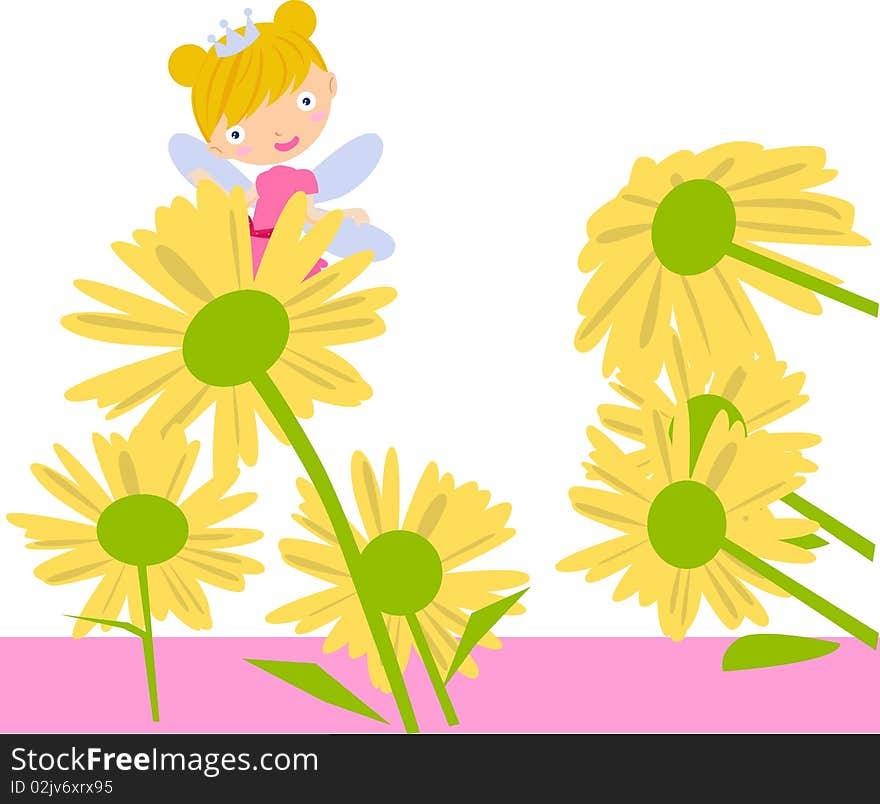 Cute flower fairy -illustration art