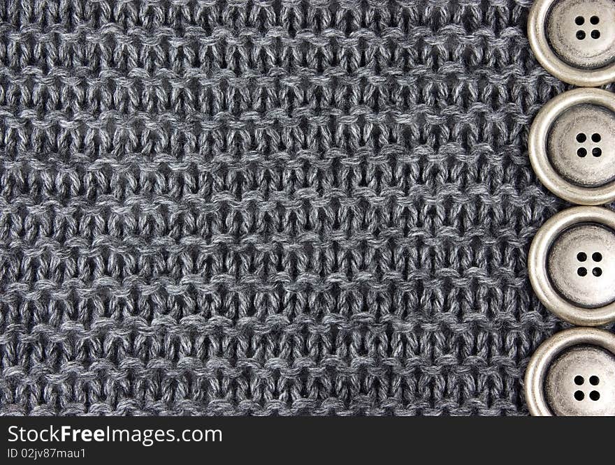 Knitted fabric and buttons