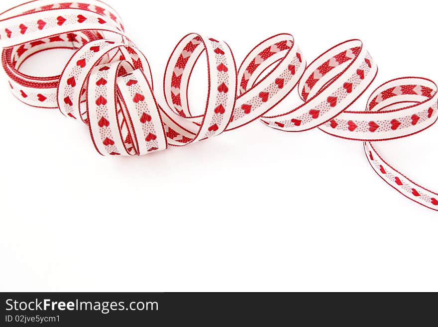 Ribbon with red hearts