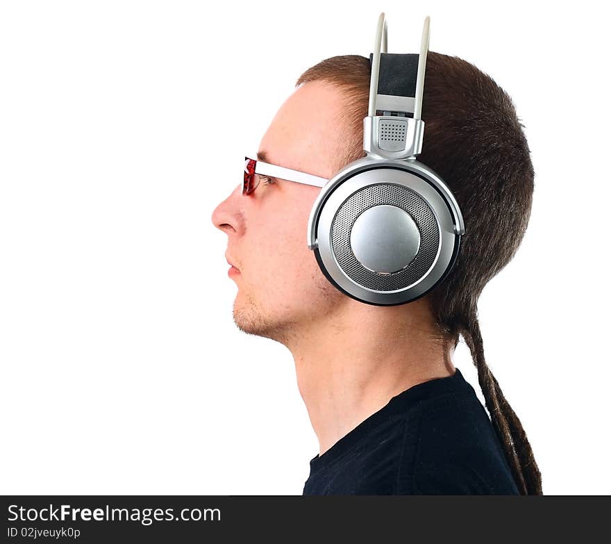 Young man listening to music