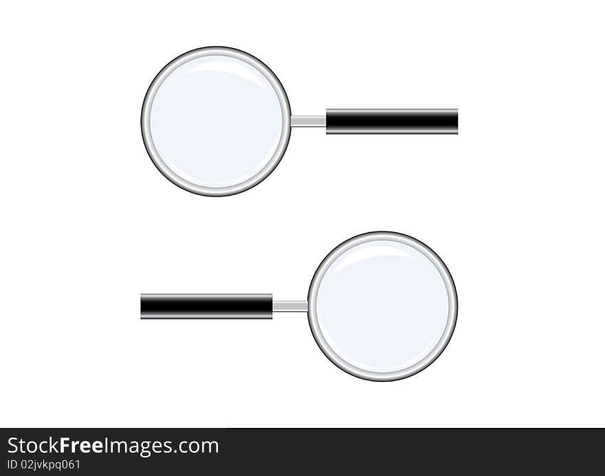 Illustration of a magnifying glass on a white background. Illustration of a magnifying glass on a white background