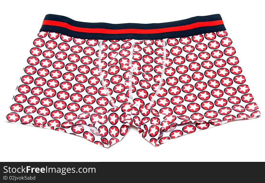 Male undershorts with pattern in the manner of stars on white background