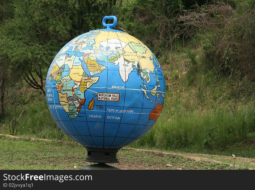 World globe in the middle of the safari. World globe in the middle of the safari