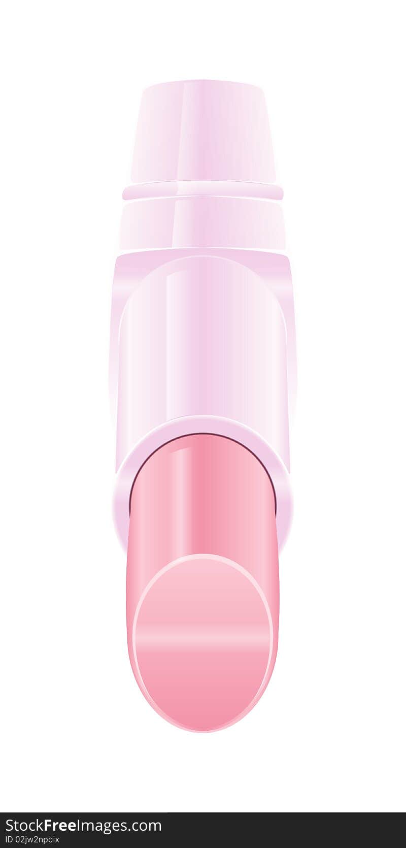 A  of an isolated pink lipstick in perspective