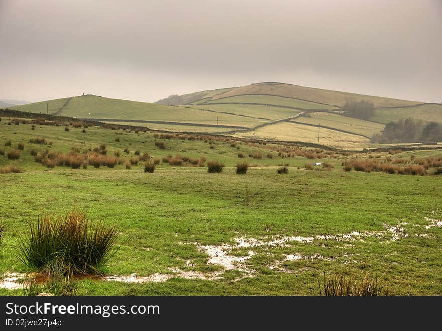 Early morning on the cloudy day at Peak District, UK. Early morning on the cloudy day at Peak District, UK