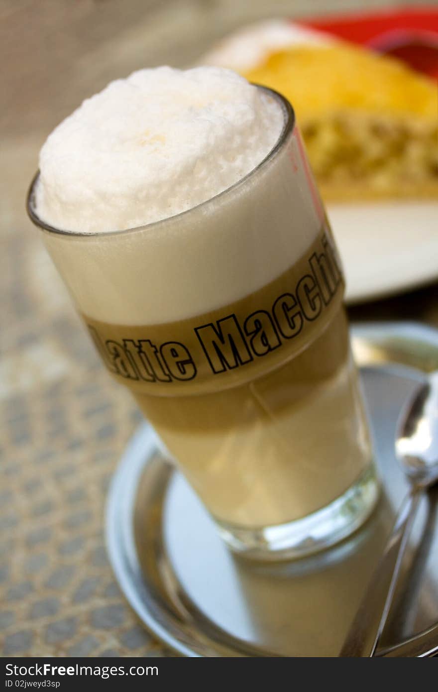 Big Drink,Coffee Latte Macchiato in a glass