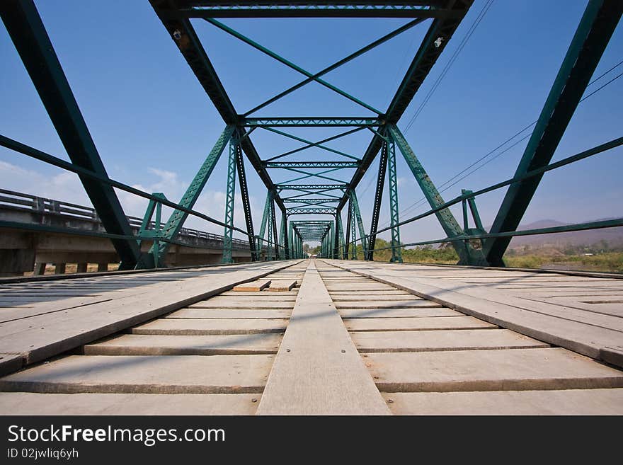 The old bridge cross the river