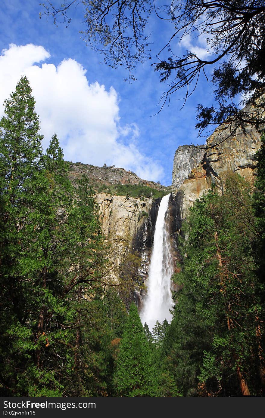 The Beautiful Waterfall in Spring