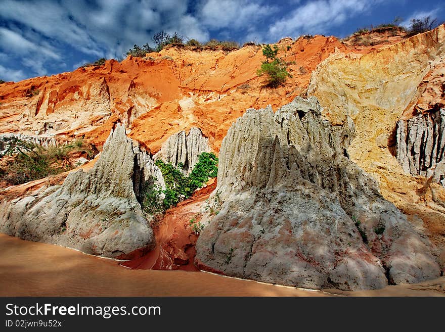 Wind and water erosion has created a fantastic landscape on the river