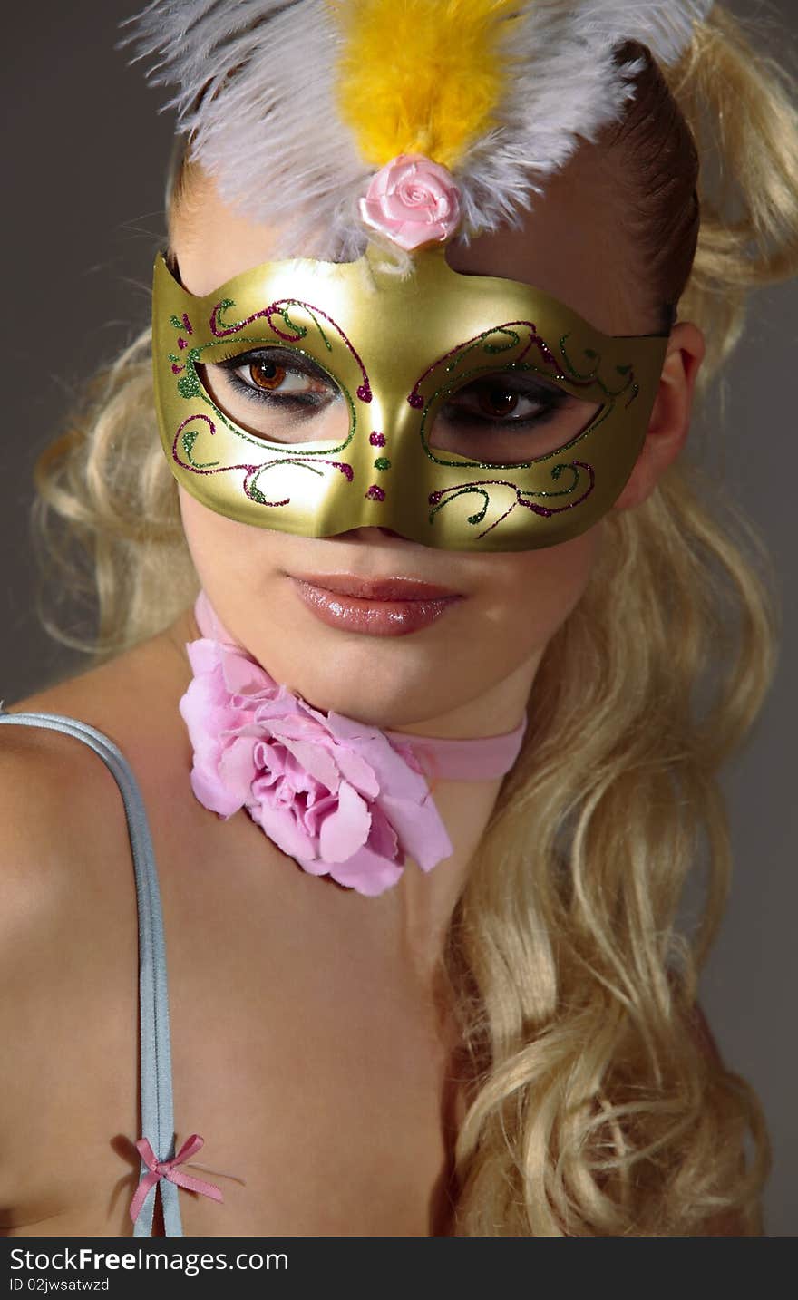 Woman in carnival mask