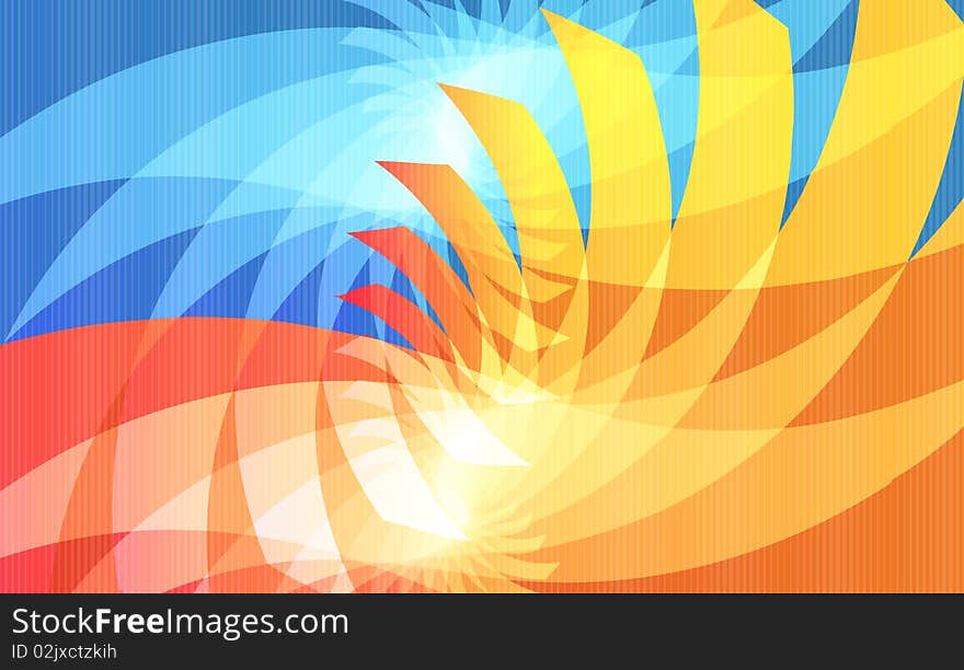 Abstract background illustration in blue and orange colors.