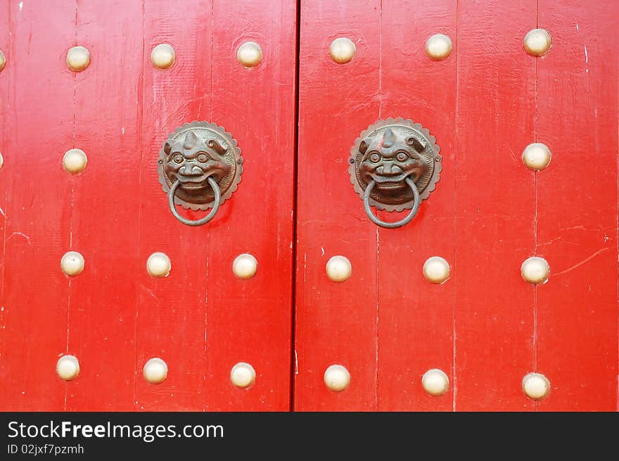 Red Door Handle