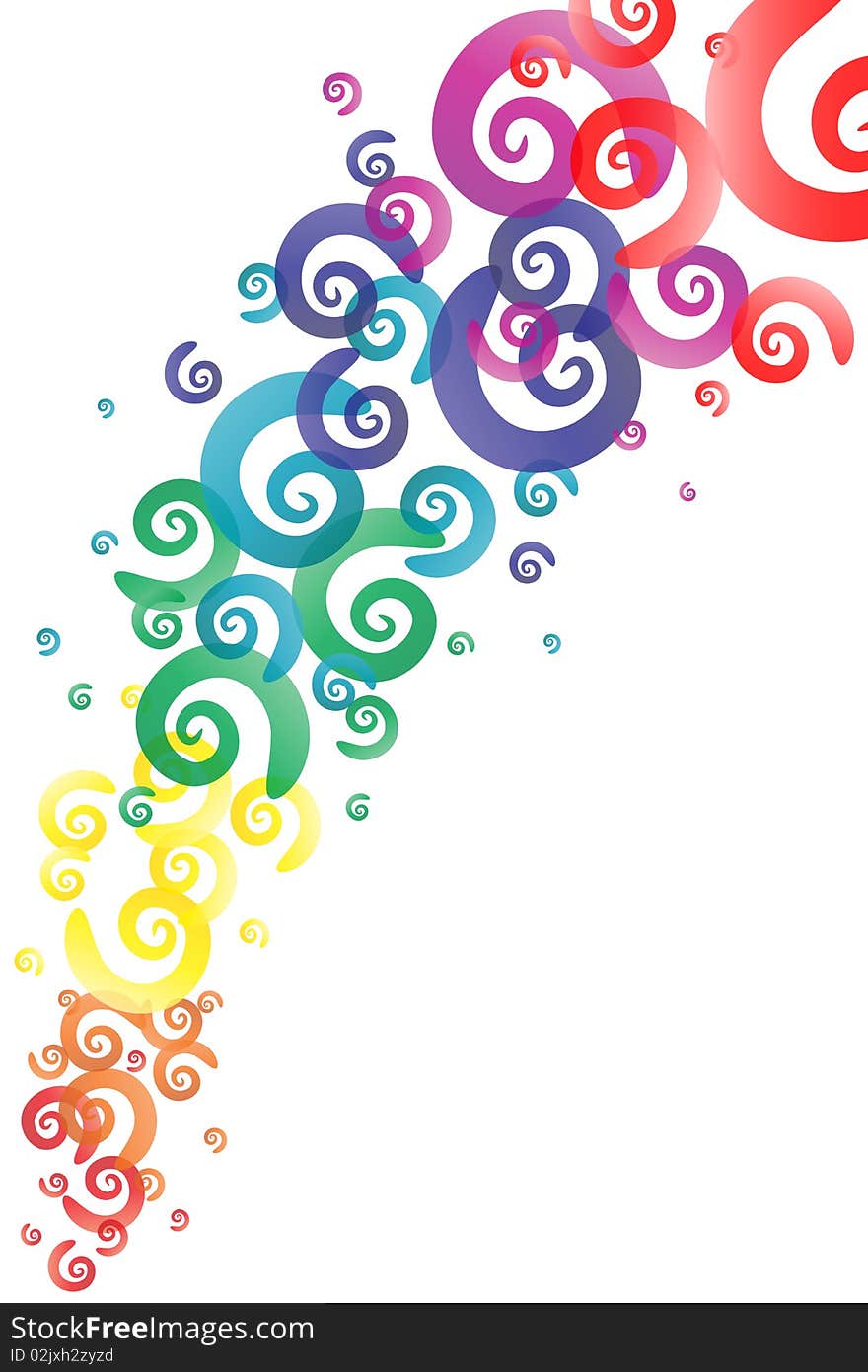 Abstract colorful spirals with text space. Abstract colorful spirals with text space