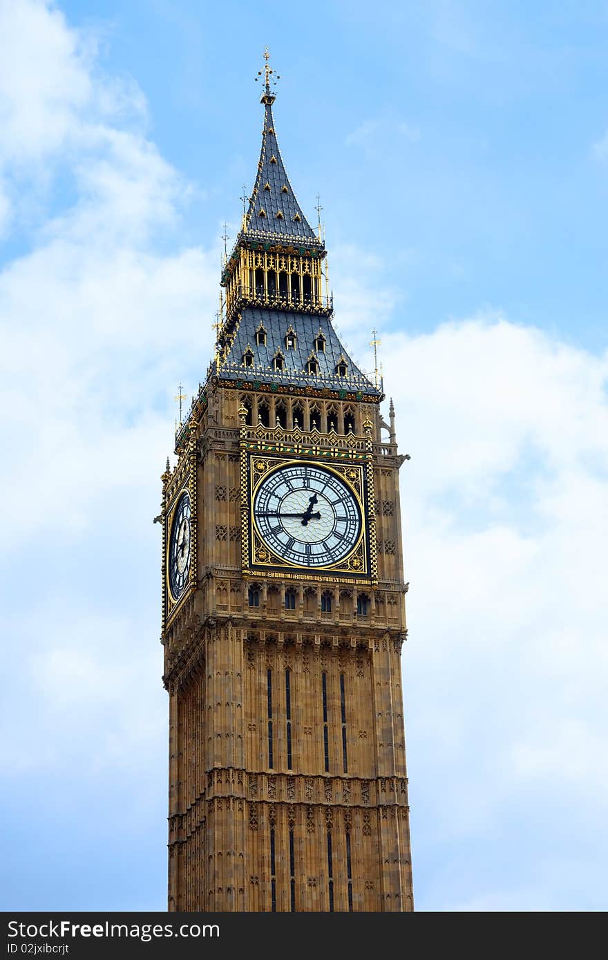 View of the Big Ben tower in London