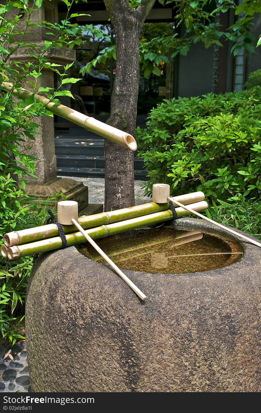 Fountain in Shinto temple