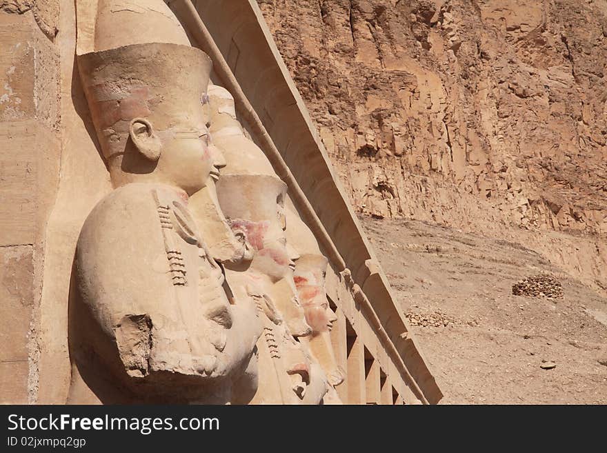 Stone statues in Egyptian temple