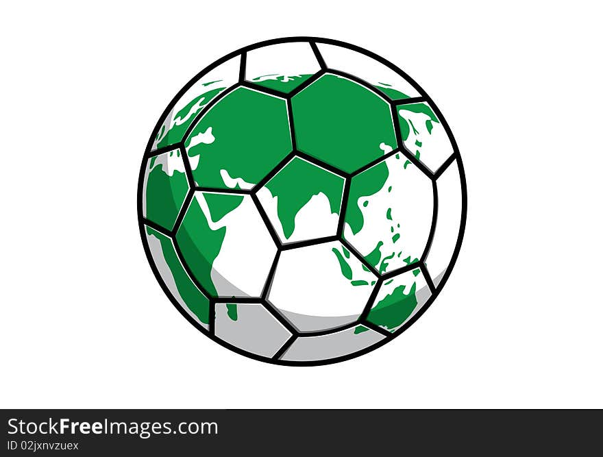 Soccer ball planet earth icon. Soccer ball planet earth icon