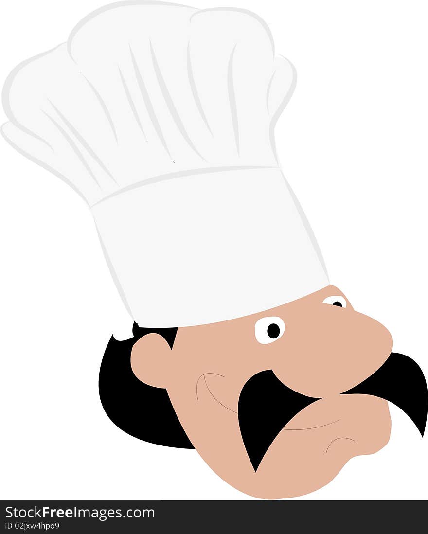 Vector illustration of a chef cook isolated on white background.