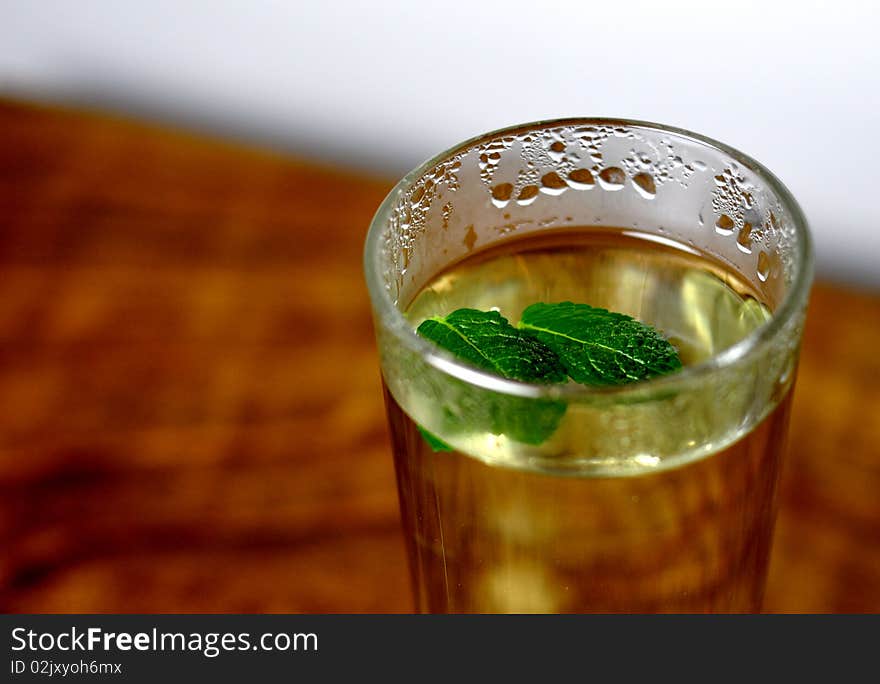 Cup of tea with leaves of mint. Cup of tea with leaves of mint