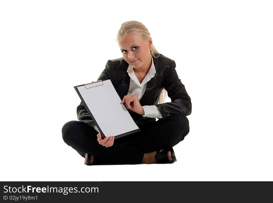 Businesswoman with folder