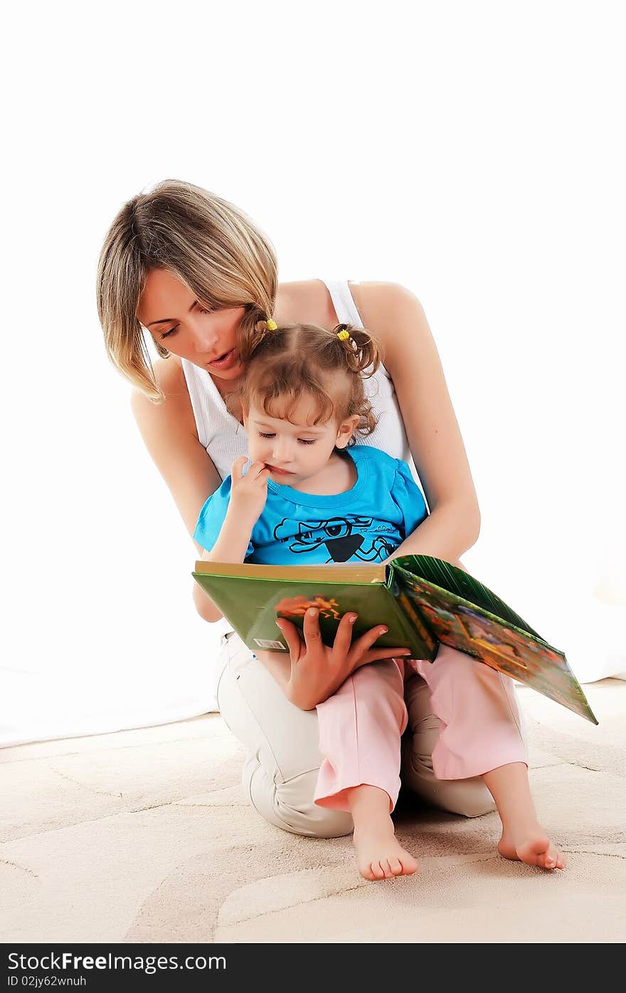 Young mother and her young daughter spent time together