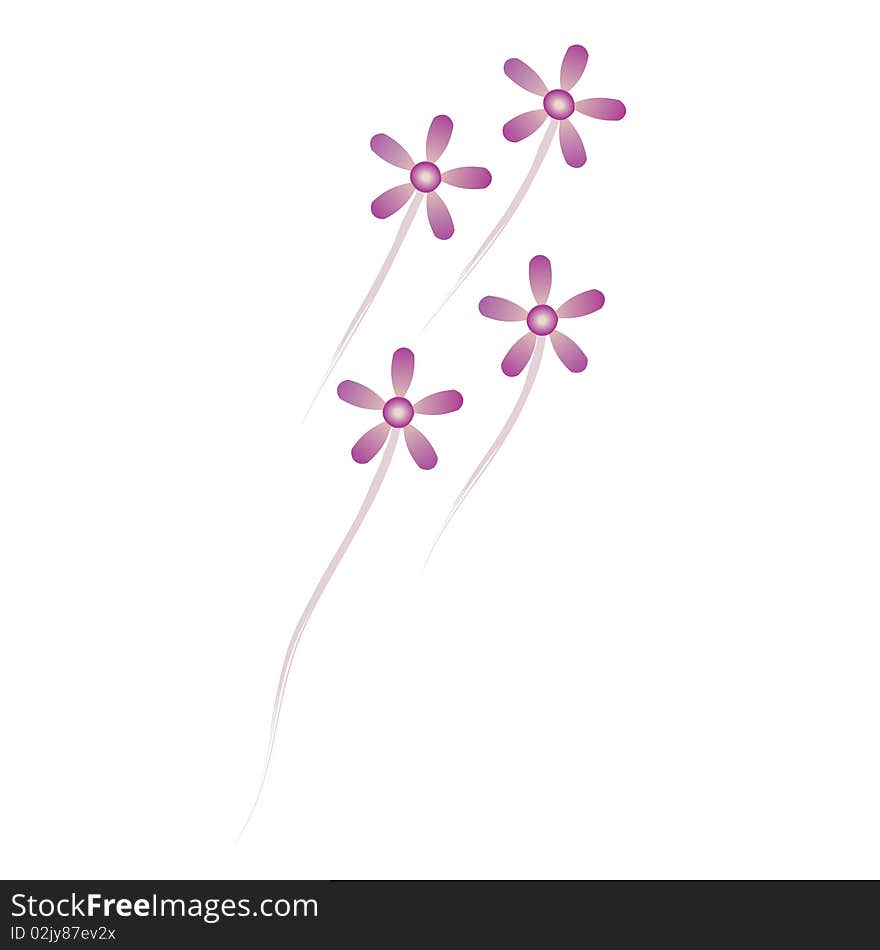 Orchids illustration like moving flowers