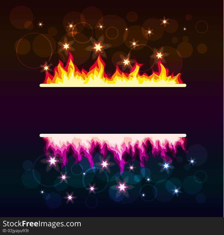 Abstract background with glowing dots and flowers. Abstract background with glowing dots and flowers