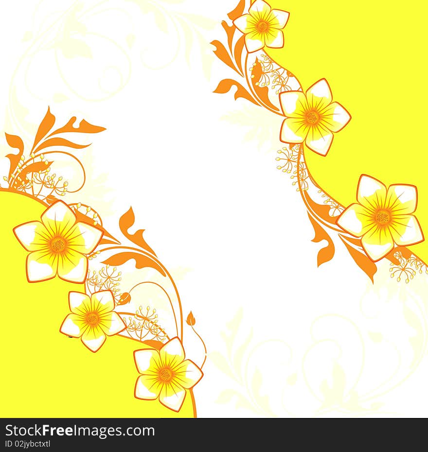 Floral background, illustration with copy space area