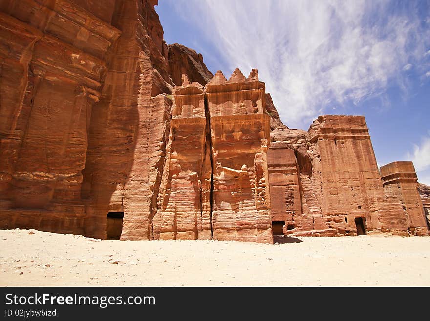 Nabatean Tombs In Siq.