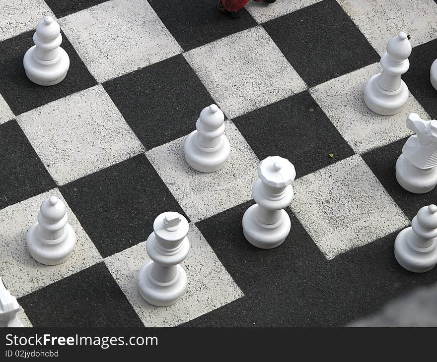 Tfe game of chess on the pavement at portovenere,la spezia