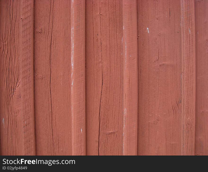 Red timber wall