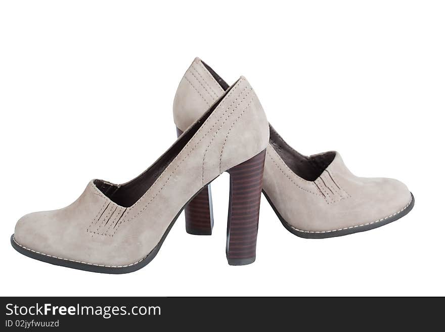 Chamois high-heel woman shoes