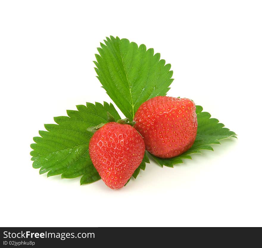 Isolated fruits - Strawberries on white background.