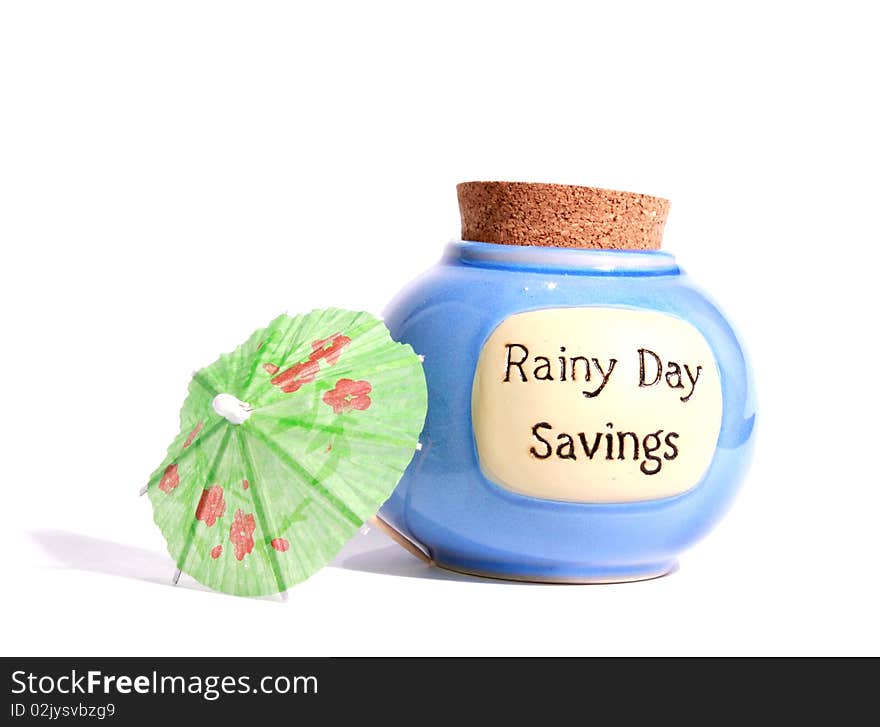 Rainy Day jar with umbrella