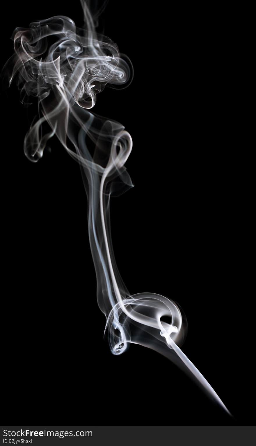 The abstract figure of the smoke on a black background