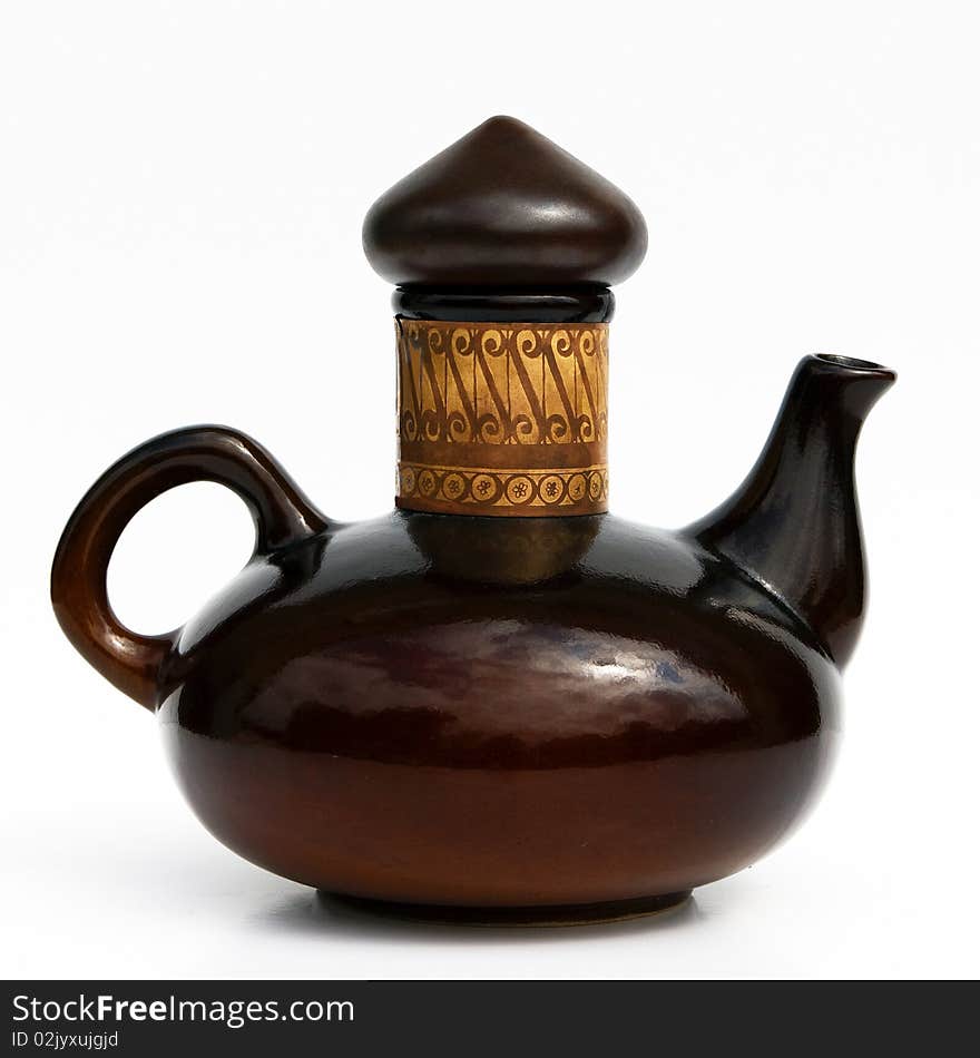 Israeli Ceramic Teapot In Oriental  Style On