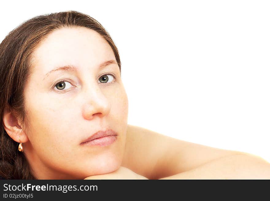 Facial close-up portrait of beautiful woman 30 year old. Facial close-up portrait of beautiful woman 30 year old