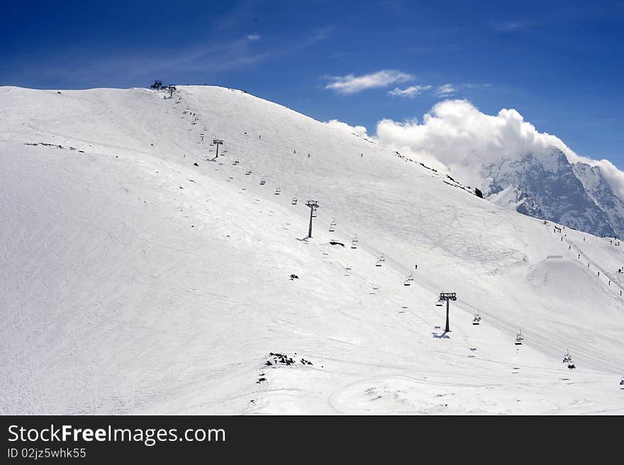 Dombay. Ski resort in Karachaevo-Circassia. Dombay. Ski resort in Karachaevo-Circassia