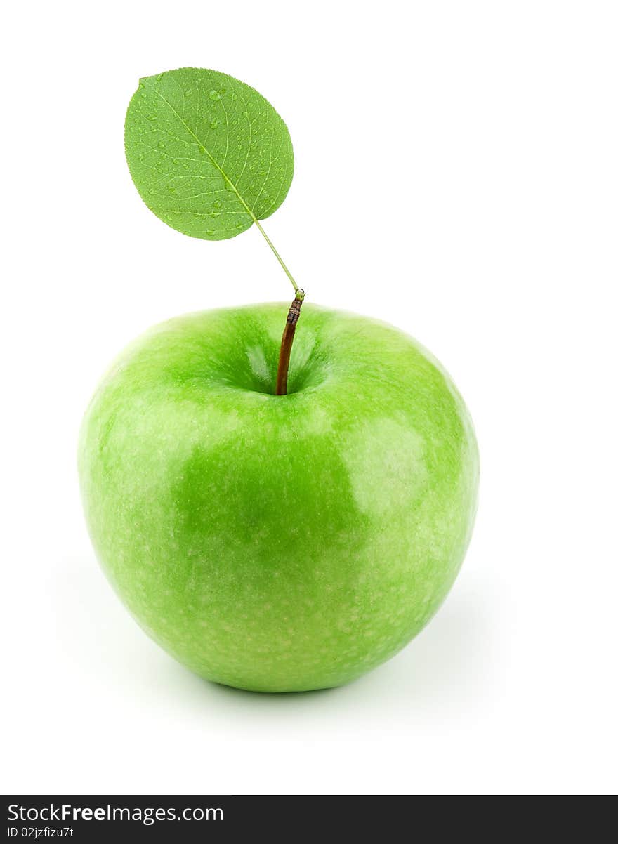 Green apple isolated over white