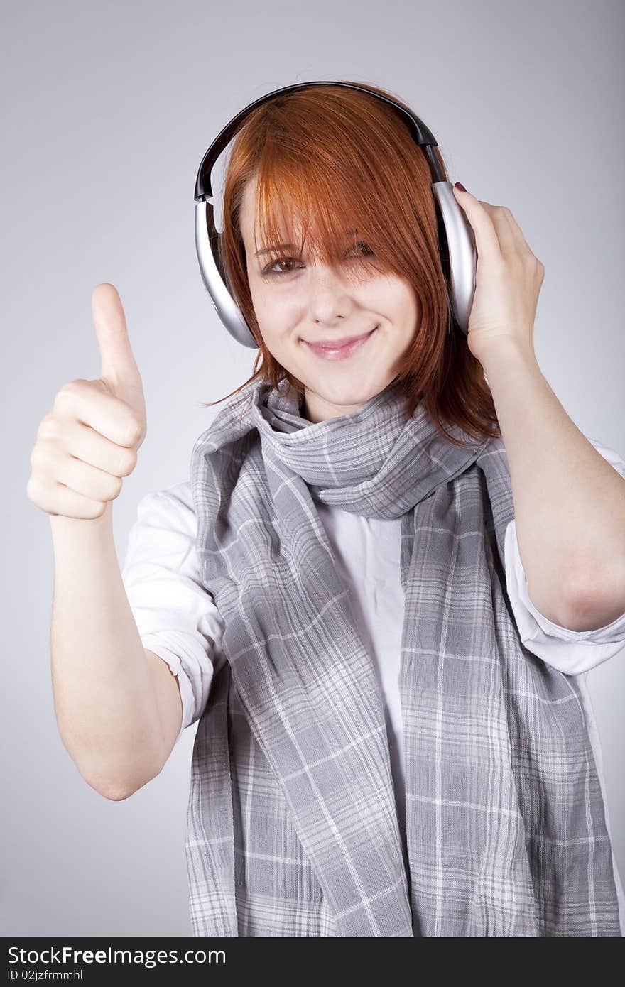 Girl with modern headphones