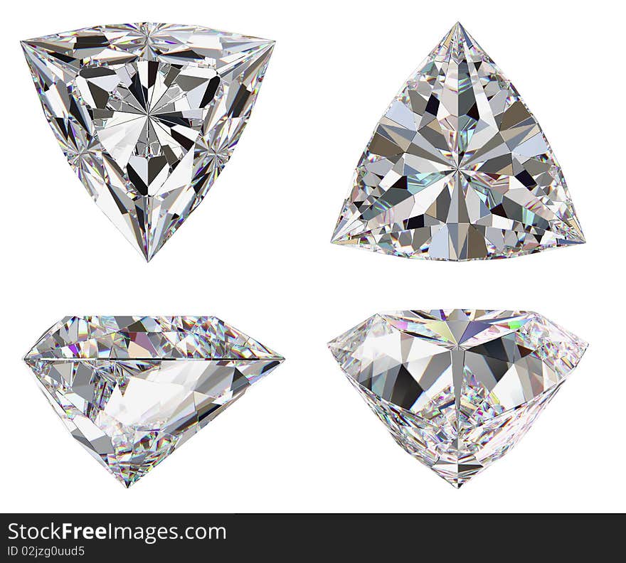 Diamond three star isolated brilliant