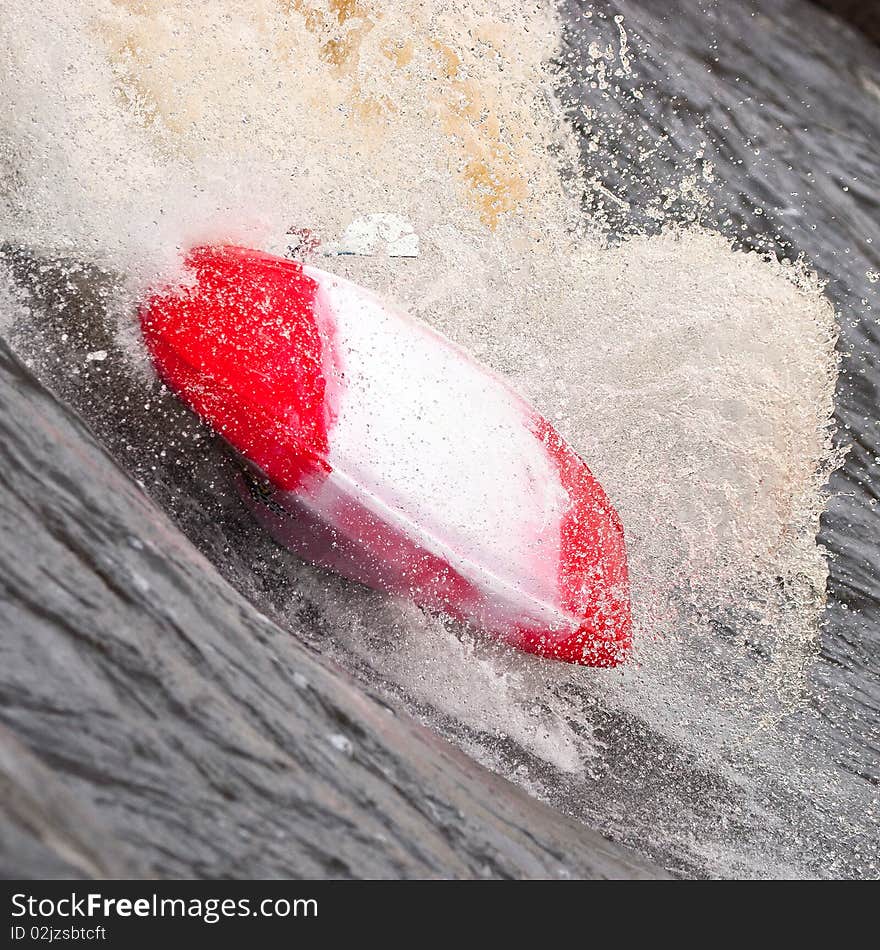 Kayak freestyle on whitewater, Russia, Msta, may 2010