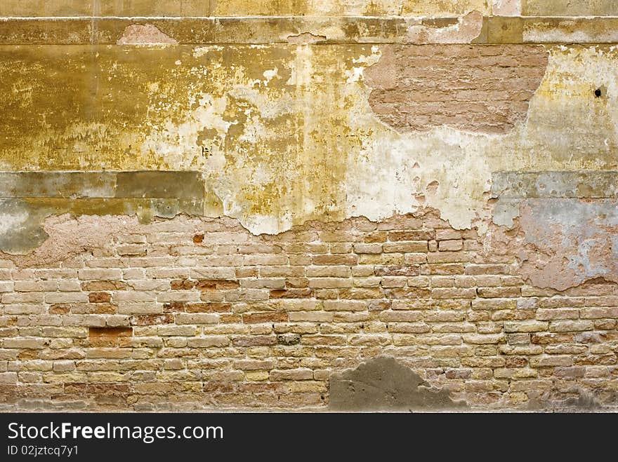 Wall built with bricks and stones. Wall built with bricks and stones