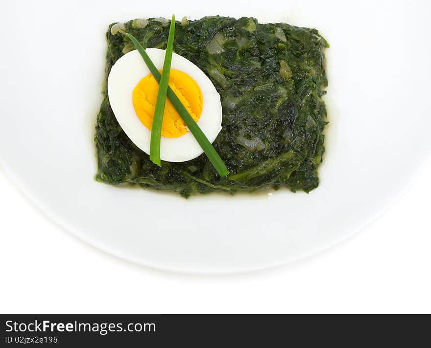 Sauteed spinach and egg