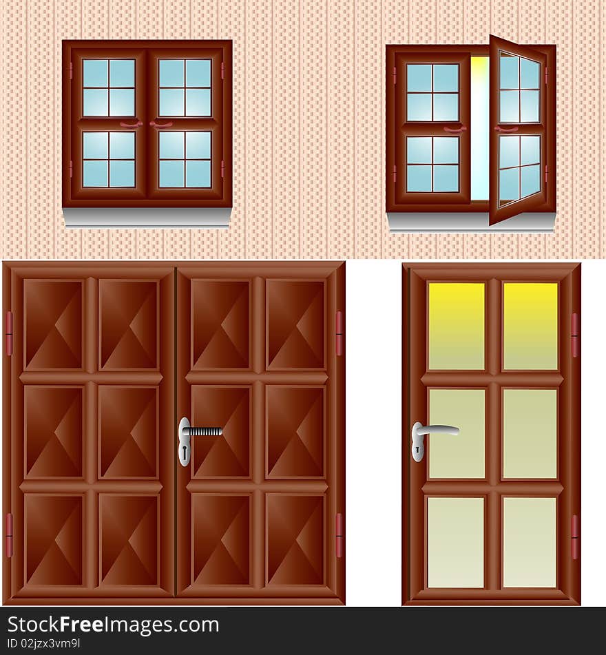 Window and door vector illustration. Window and door vector illustration