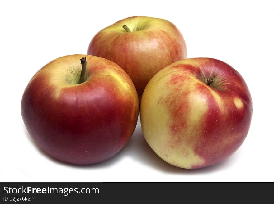 Three apple on a white background. Three apple on a white background